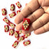 Maroon Color Rectangle Shape Beads With Kundan Work Pack Of 6